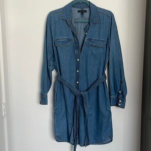 Banana Republic Denim Belted Shirt Dress Sz M EUC